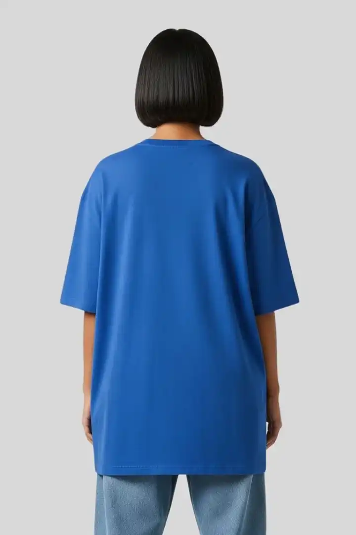 Hover view of Women’s Plain Oversized T-Shirt – Royal Blue | 240 GSM Cotton | THE ZAINLY