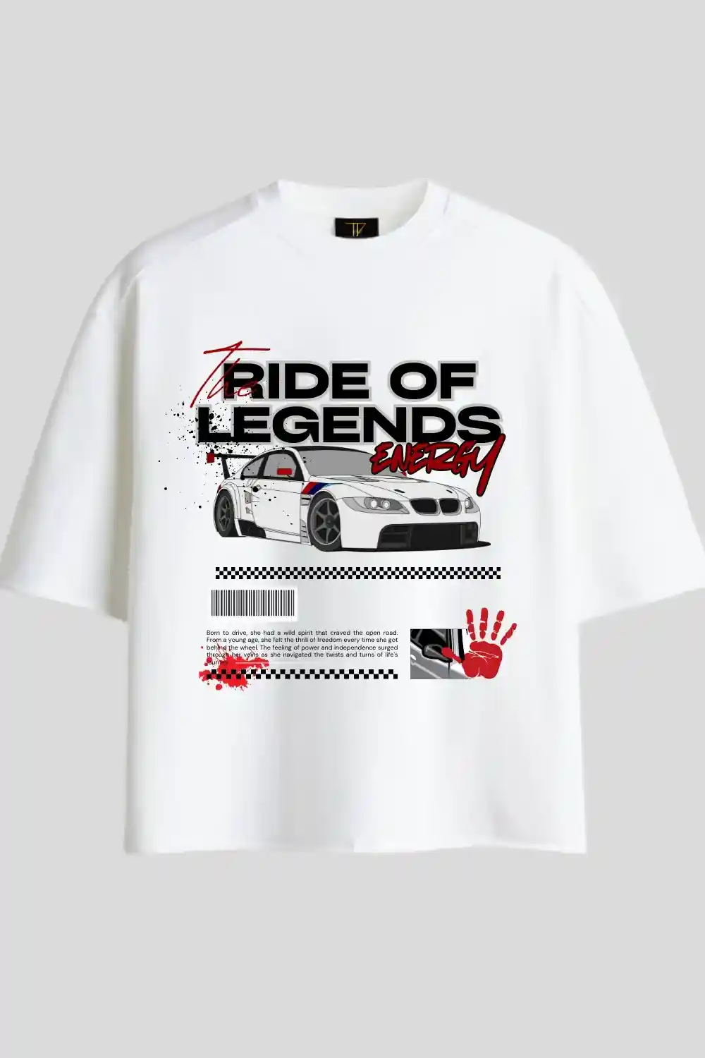 Hover view of Men's Oversized Baggy Printed T-Shirt | "Ride of Legends" Car Graphic - ₹899